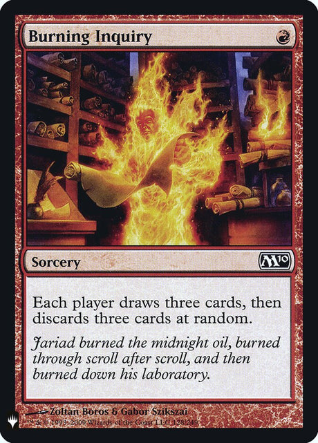 Burning Inquiry (M10-128) - The List (PLST)
