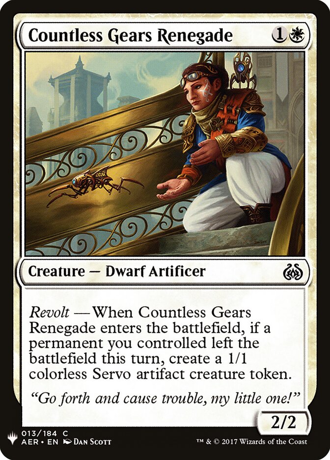 Countless Gears Renegade (AER-13) - The List (PLST)