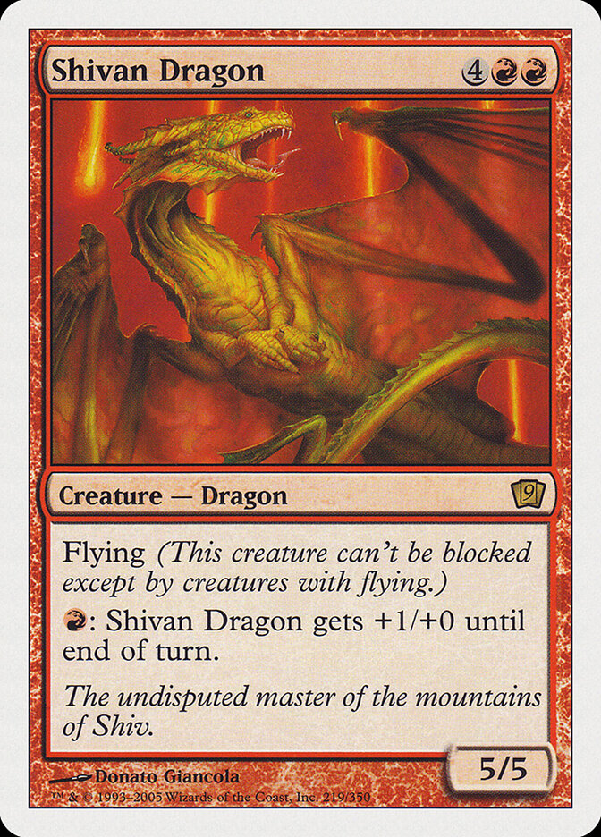 Shivan Dragon (219) - Ninth Edition (9ED)
