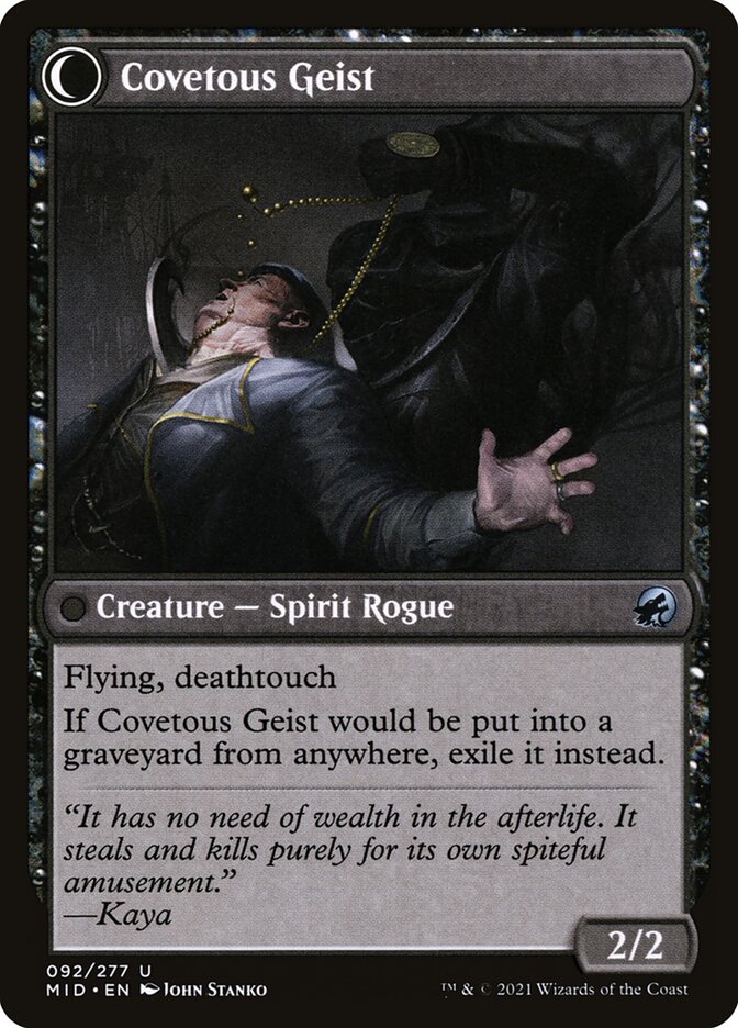 Covert Cutpurse // Covetous Geist (92) - Innistrad: Midnight Hunt (MID)