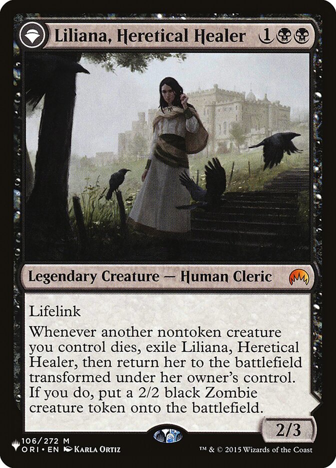 Liliana, Heretical Healer // Liliana, Defiant Necromancer (ORI-106) - The List (PLST)