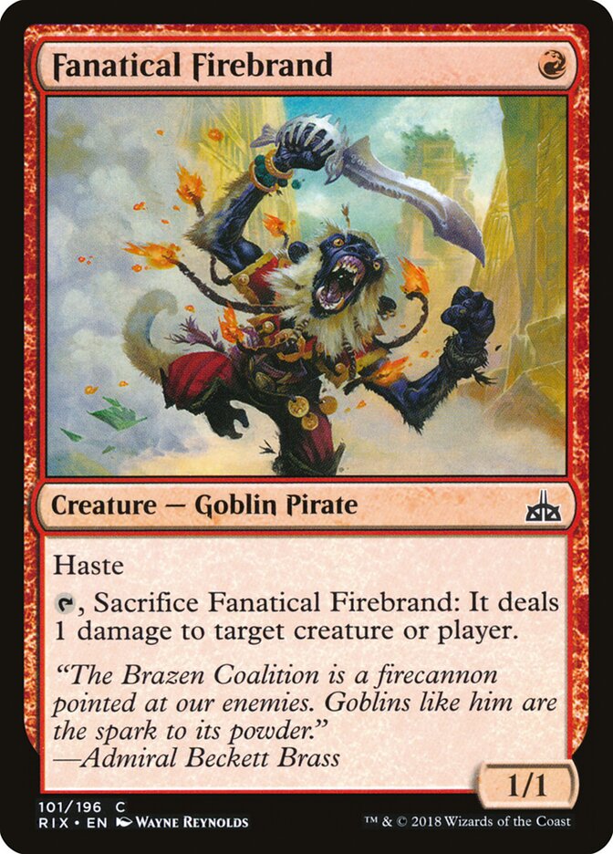 Fanatical Firebrand (101) - Rivals of Ixalan (RIX)