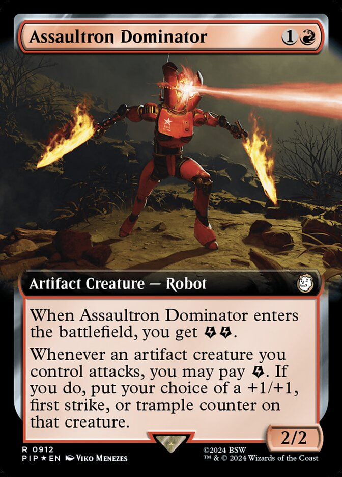 Assaultron Dominator - [Surge Foil, Extended Art] Fallout (PIP)
