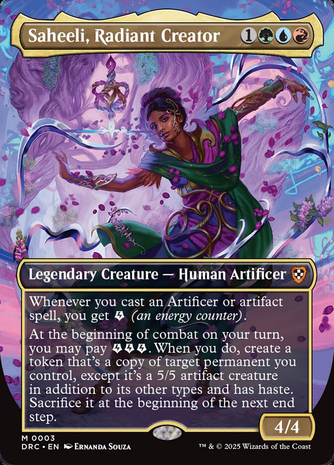 Saheeli, Radiant Creator - [Foil, Borderless] Aetherdrift Commander (DRC)