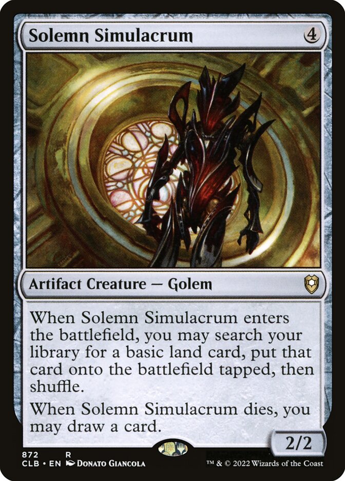 Solemn Simulacrum (872) - Commander Legends: Battle for Baldur's Gate (CLB)