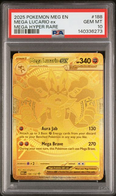 Mega Lucario ex #188 - [Graded PSA 10] ME01: Mega Evolution (MEG)