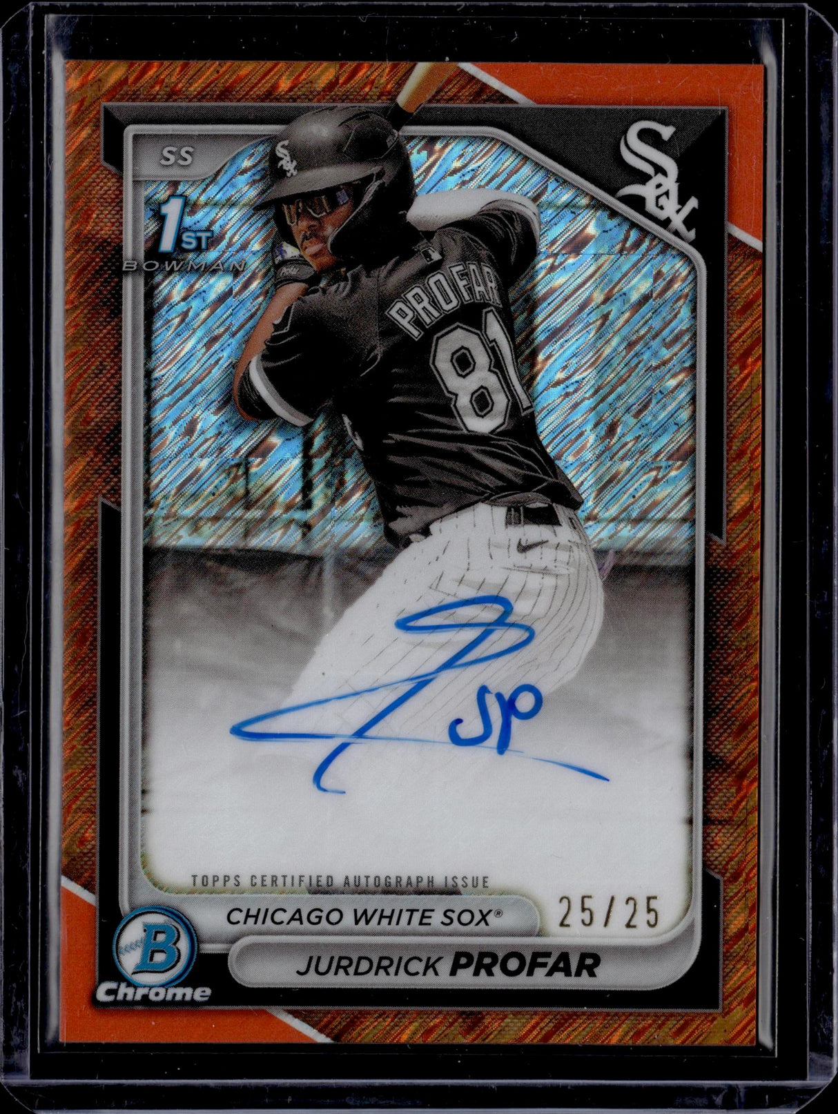 2024 Bowman Chrome Jurdrick Profar Prospect Auto Orange Shimmer /25