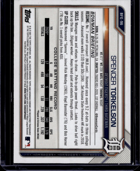 2021 Bowman 1st Edition #BFE-96 Spencer Torkelson Gold
