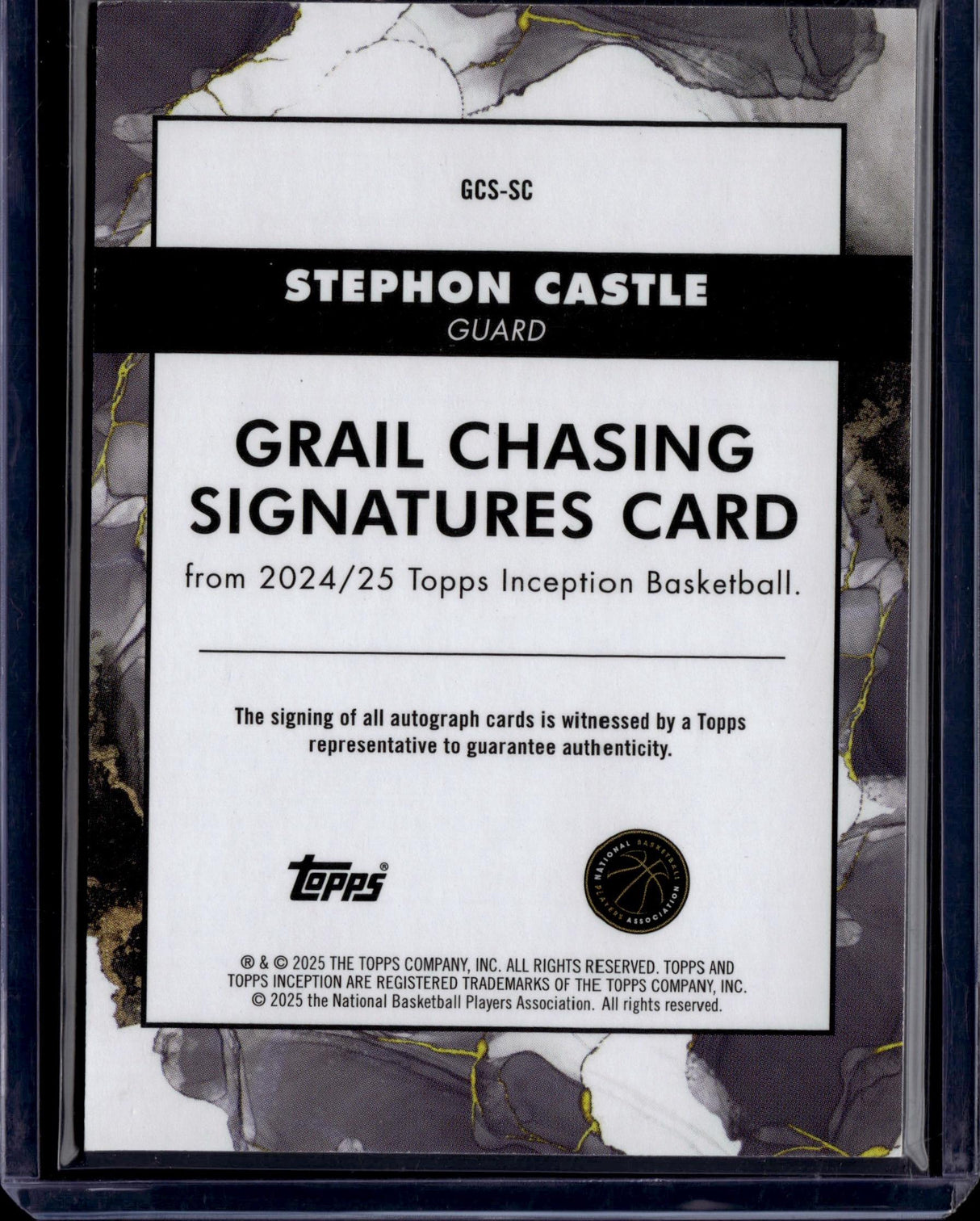 2025 Topps Inception Stephon Castle Grail Chasing Auto /99