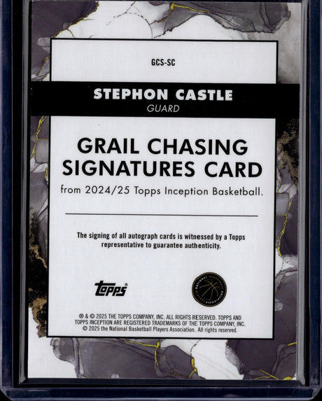 2025 Topps Inception Stephon Castle Grail Chasing Auto /99