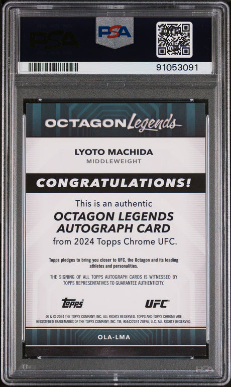 2024 Topps Chrome Octagon Legends Lyoto Machida Auto PSA 9