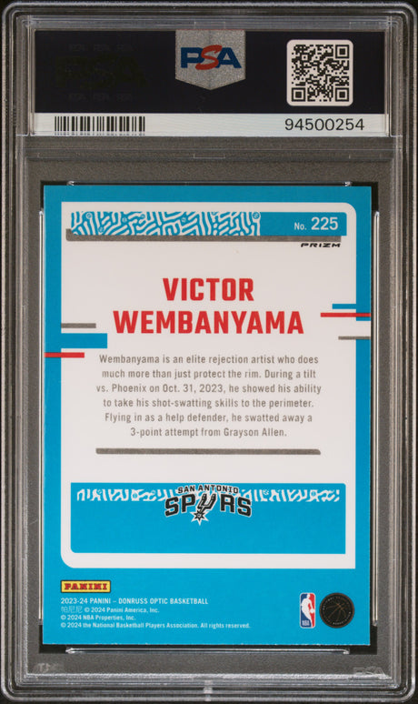 2023 Panini Donruss Optic #225 Victor Wembanyama Holo PSA 10
