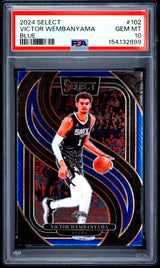2024 Panini Select #102 Victor Wembanyama Blue PSA 10