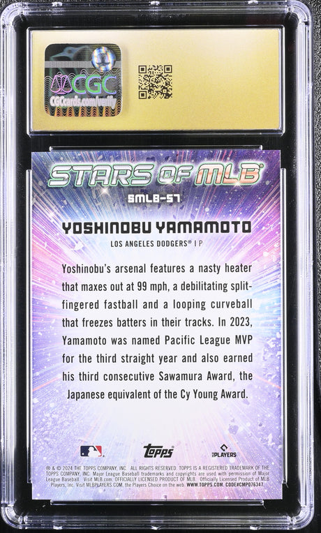 2024 Topps #SMLB-57 Yoshinobu Yamamoto Stars of MLB CGC 10