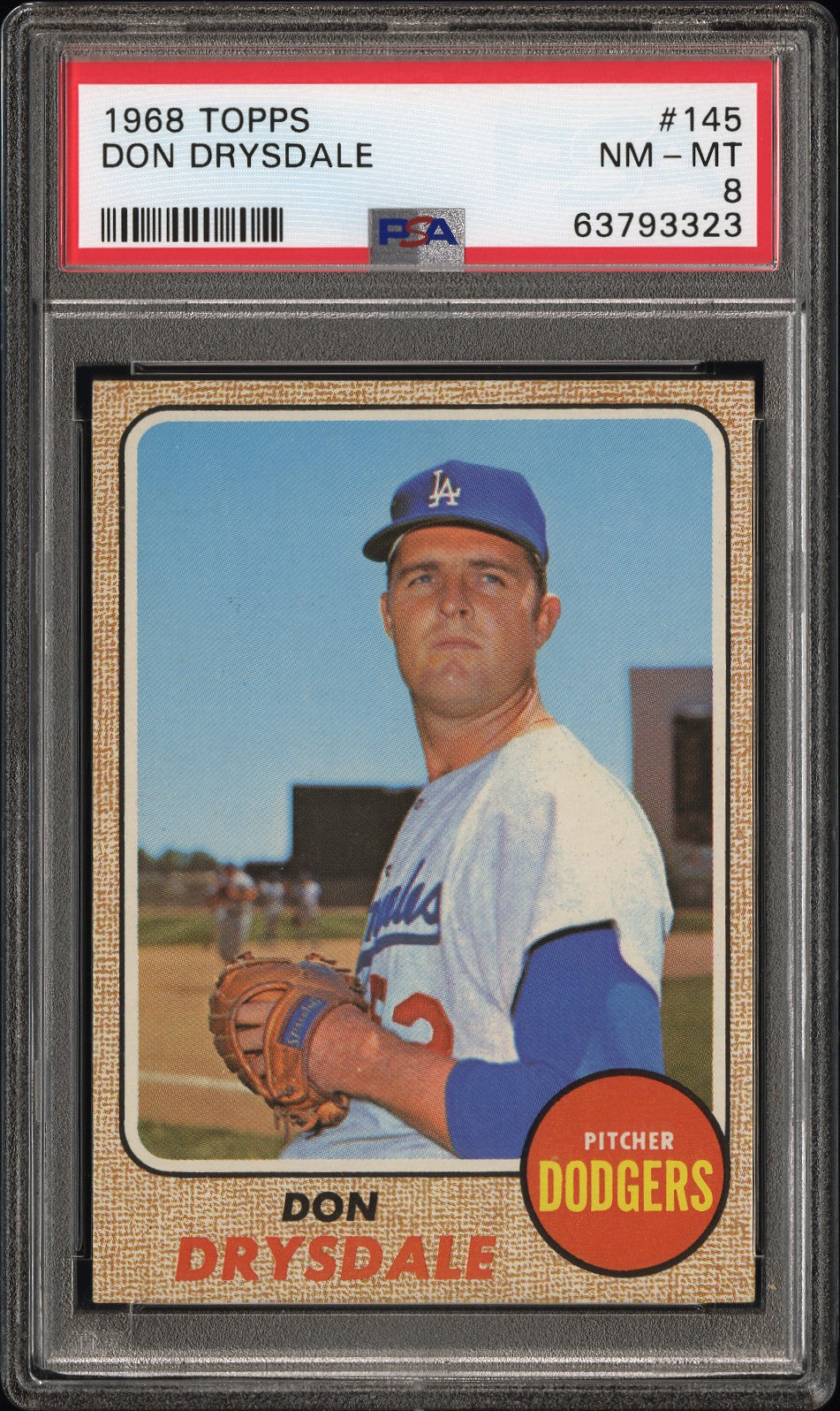 1968 Topps #145 Don Drysdale PSA 8