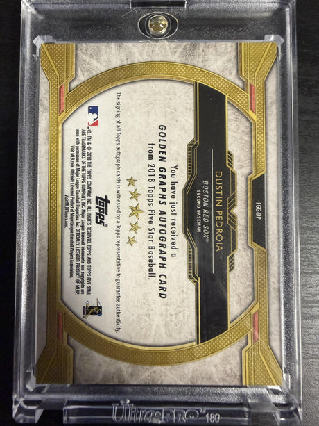 2018 Topps Five Star #FGG-DP Dustin Pedroia Golden Graphs Purple /25