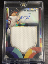 2023 Topps World Baseball Classic J.T. Realmuto Auto Relic Black Difractor /10