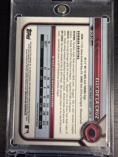 2022 Bowman Chrome Elly De La Cruz Fuchsia Lava /199