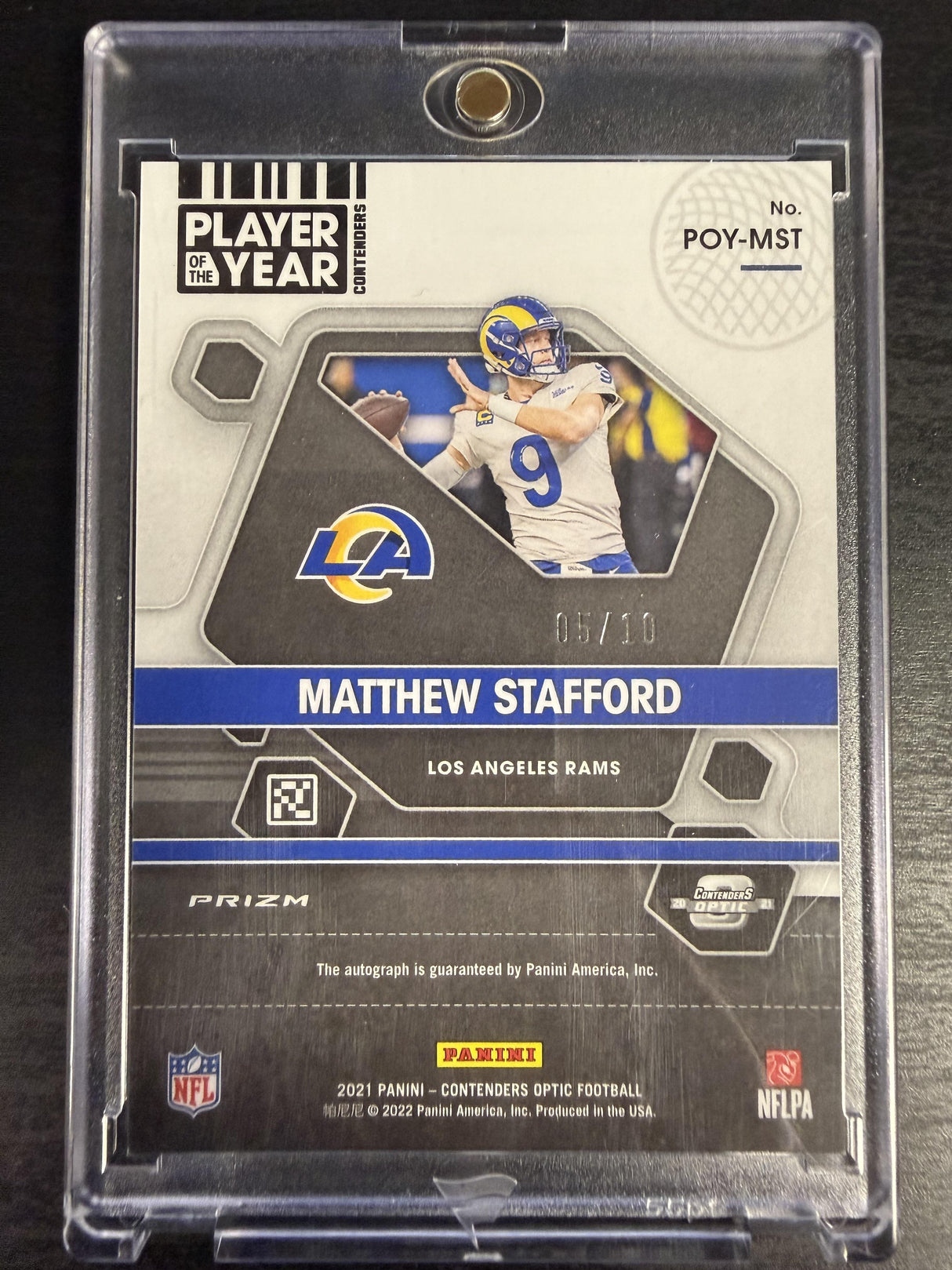 2021 Contenders Optic Matthew Stafford POTY Contenders Auto Gold /10