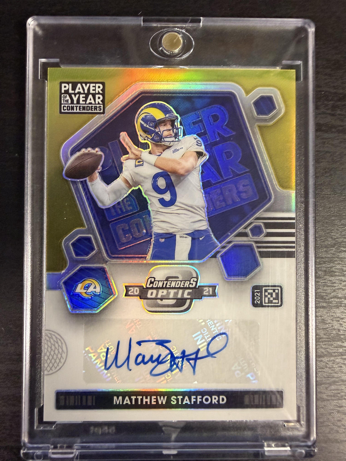2021 Contenders Optic Matthew Stafford POTY Contenders Auto Gold /10