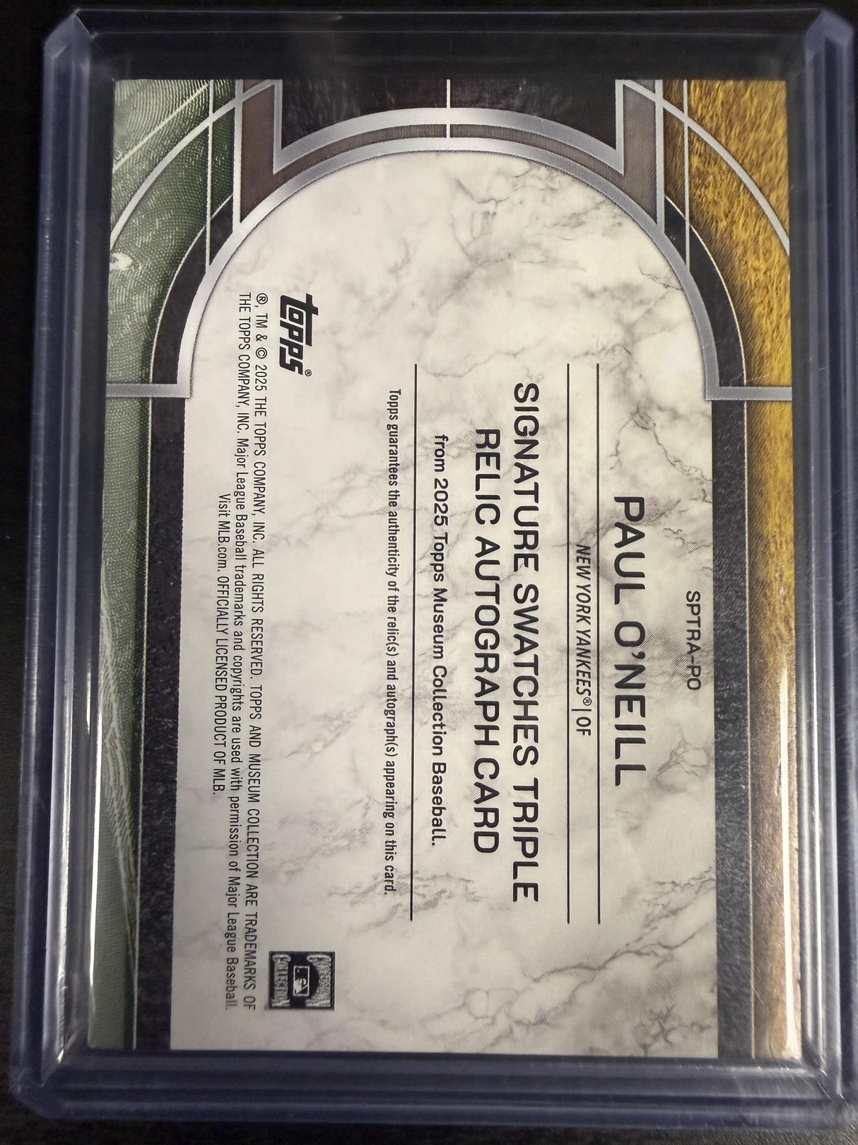 2025 Topps Museum Collection Paul O'Neill Relic Auto Sapphire /25