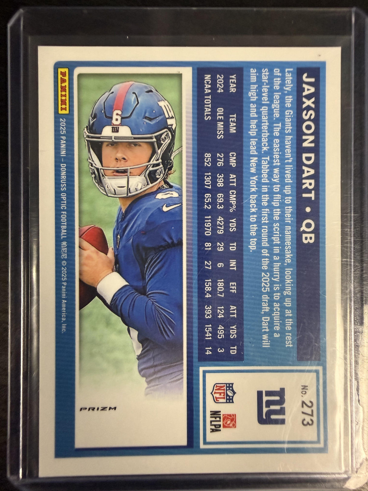 2025 Donruss Optic #273 Jaxson Dart Holo