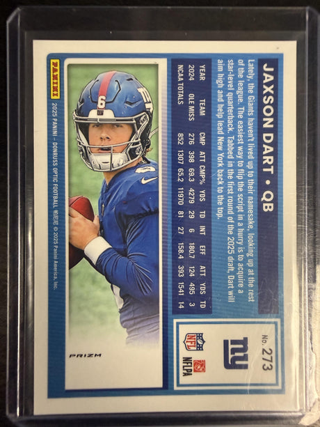 2025 Donruss Optic #273 Jaxson Dart Holo