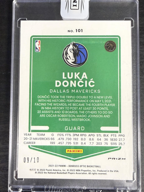 2021-22 Donruss Optic Luka Doncic Fast Break Gold /10