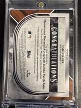 2022 Topps Museum Collection Josh Hader Momentous Material Jumbo Patch Auto /15