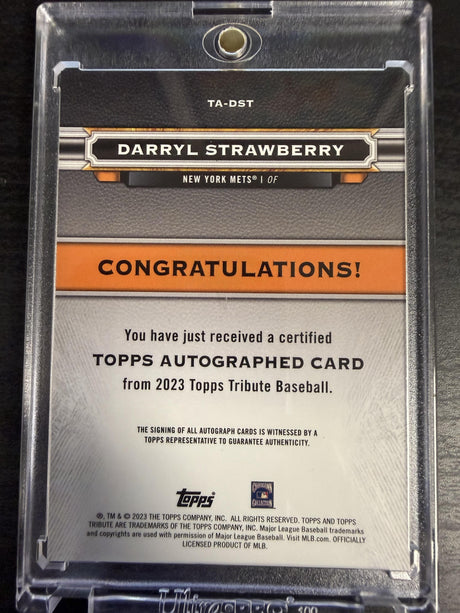 2023 Topps Tribute Darryl Strawberry Tribute Auto Gold /75