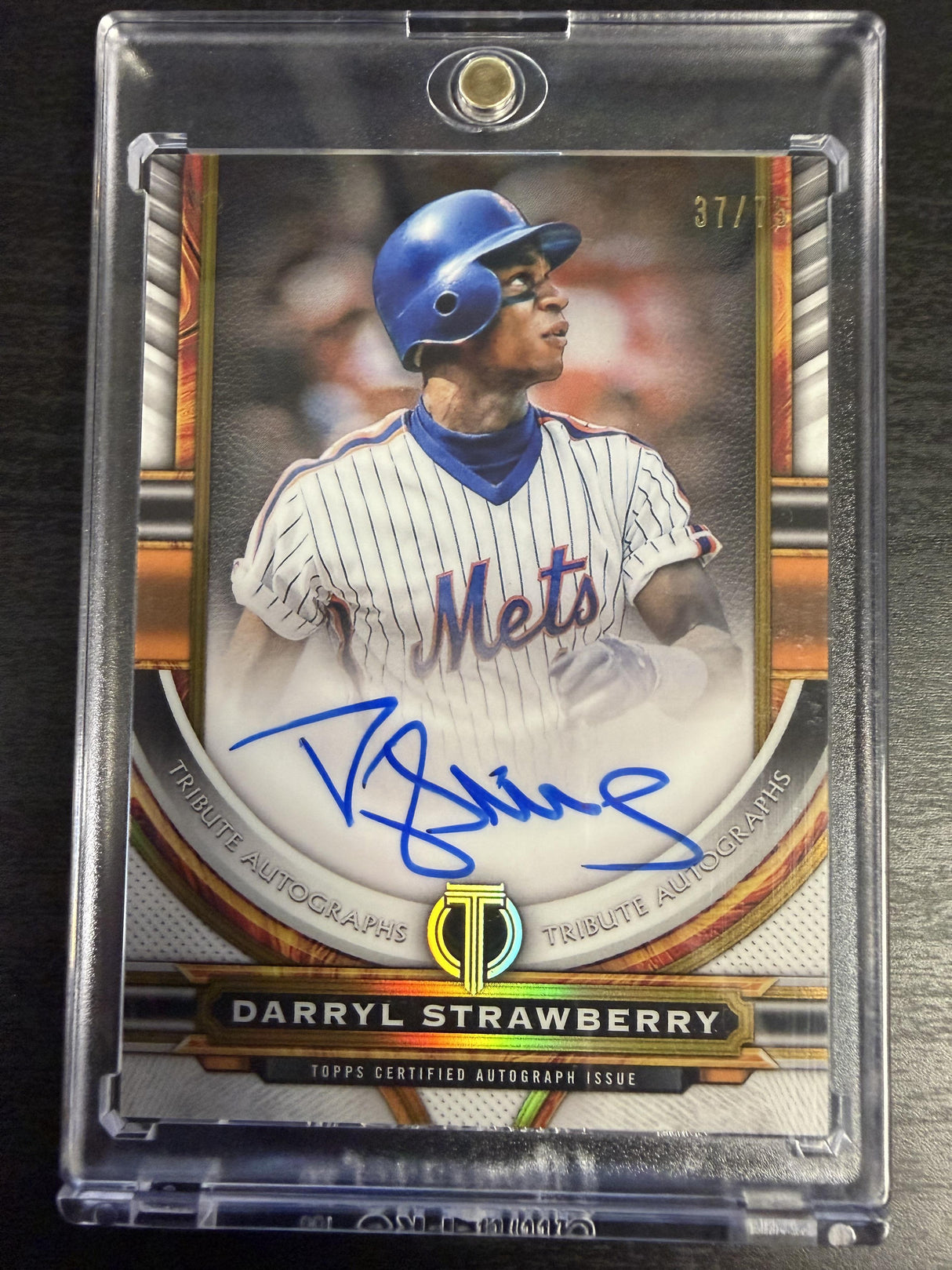 2023 Topps Tribute Darryl Strawberry Tribute Auto Gold /75