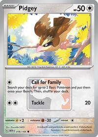 Pidgey - 016/165 (League Promo) (16) - League & Championship Cards (PR)