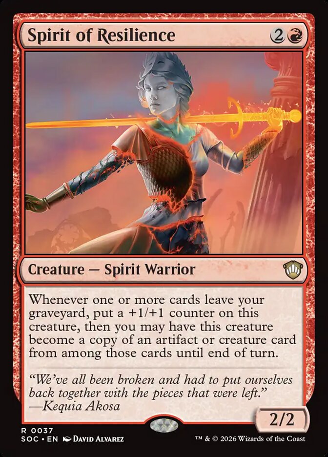 Spirit of Resilience (37) - Secrets of Strixhaven Commander (SOC)