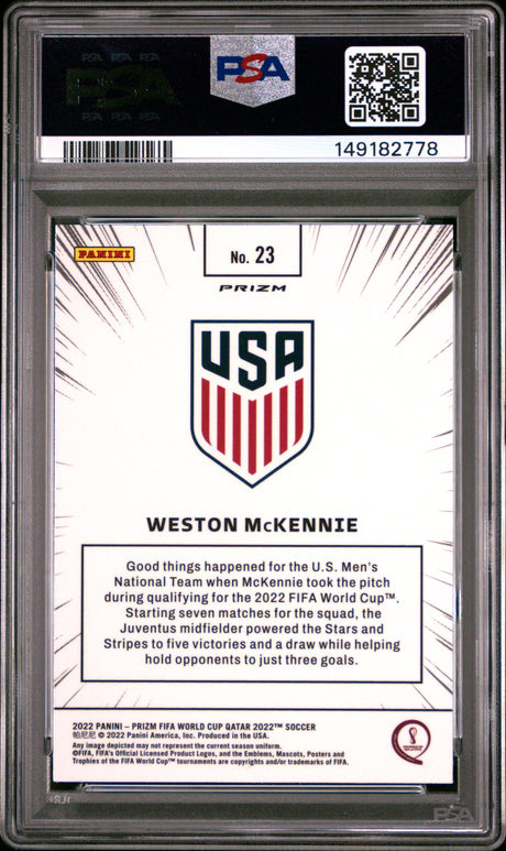2022 Panini Prizm World Cup Qatar Manga #23 Weston Mckennie Manga PSA 10
