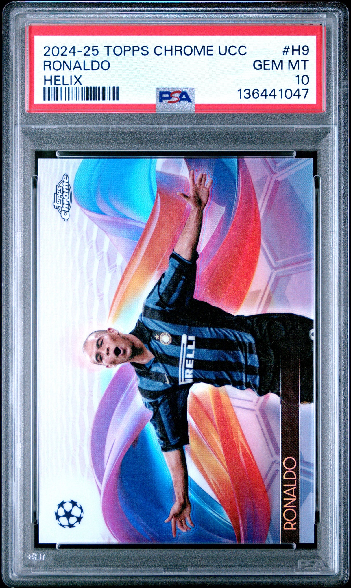2024-25 Topps Chrome Uefa Club Competitions Helix #H9 Ronaldo PSA 10
