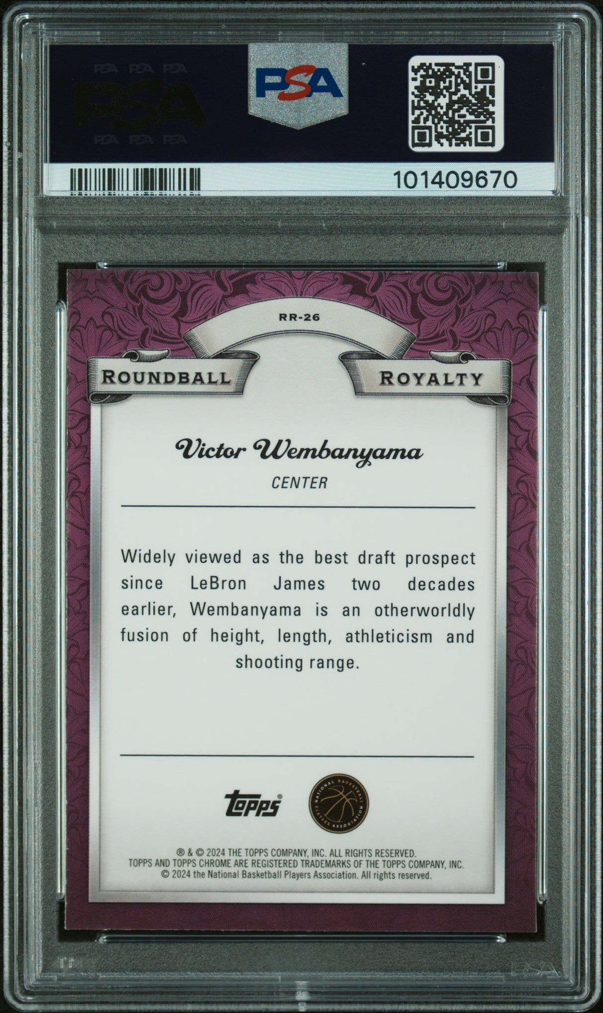 2023 Topps Chrome Roundball Royalty Victor Wembanyama Blue PSA 10