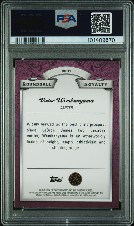 2023 Topps Chrome Roundball Royalty Victor Wembanyama Blue PSA 10