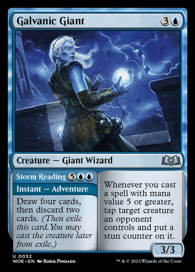 Galvanic Giant // Storm Reading (52) - Wilds of Eldraine (WOE)