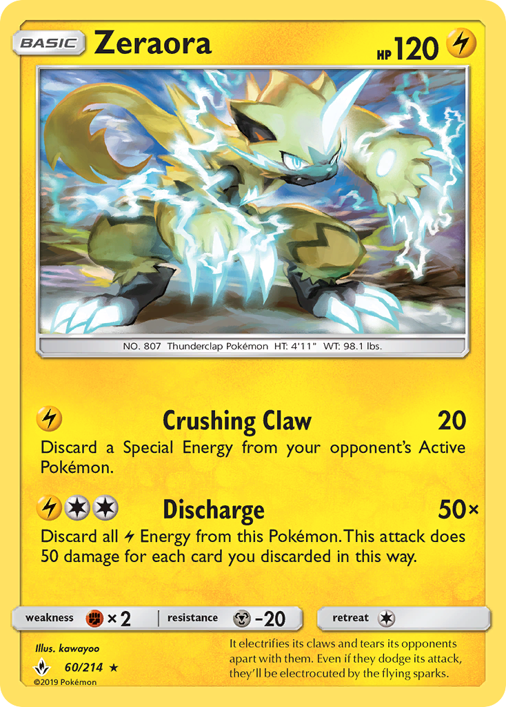 Zeraora (60/214) - [Reverse Holo] Unbroken Bonds (UNB)