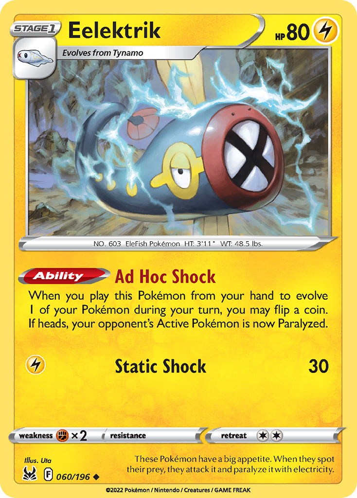 Eelektrik (60/196) - [Reverse Holo] Lost Origin (LOR)