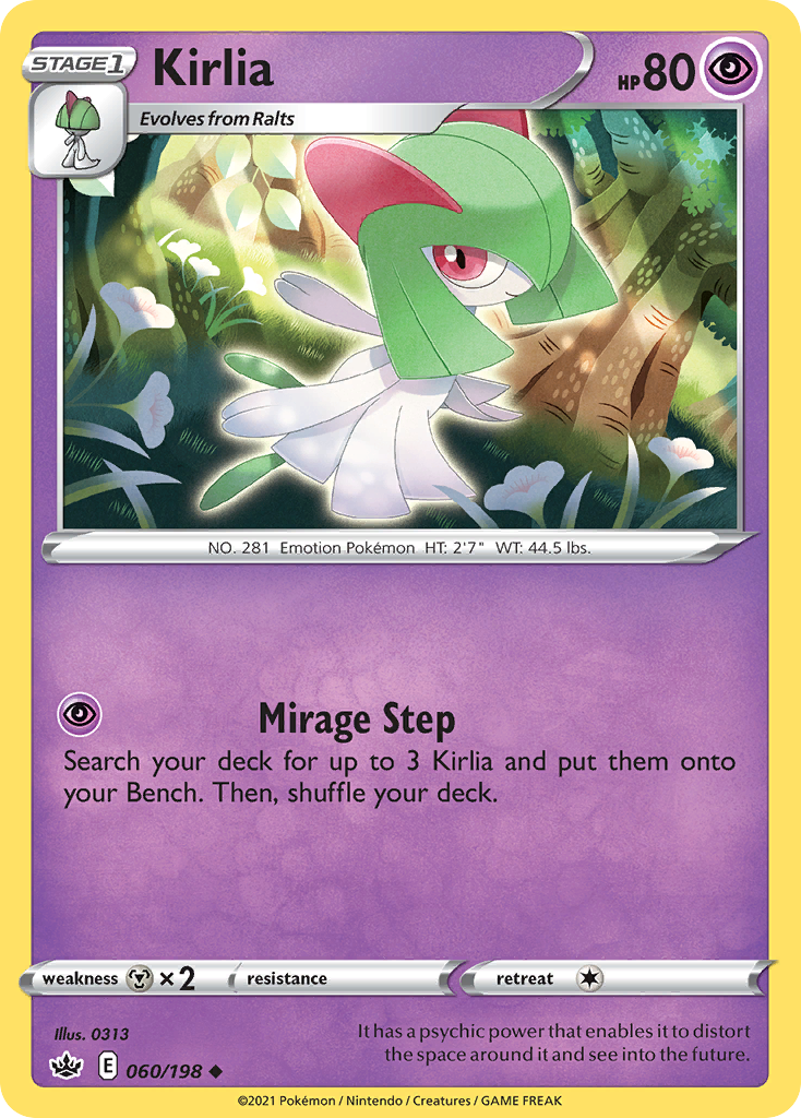 Kirlia (60/198) - [Reverse Holo] Chilling Reign (CRE)
