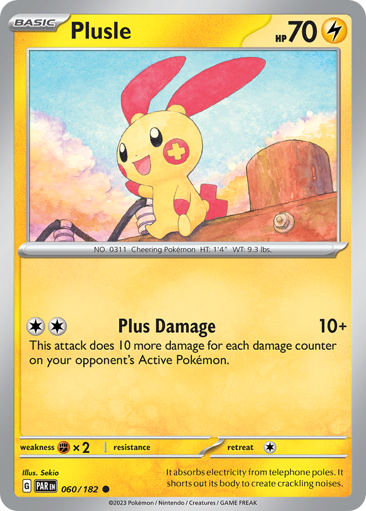 Plusle (60/182) - [Reverse Holo] Paradox Rift (PAR)