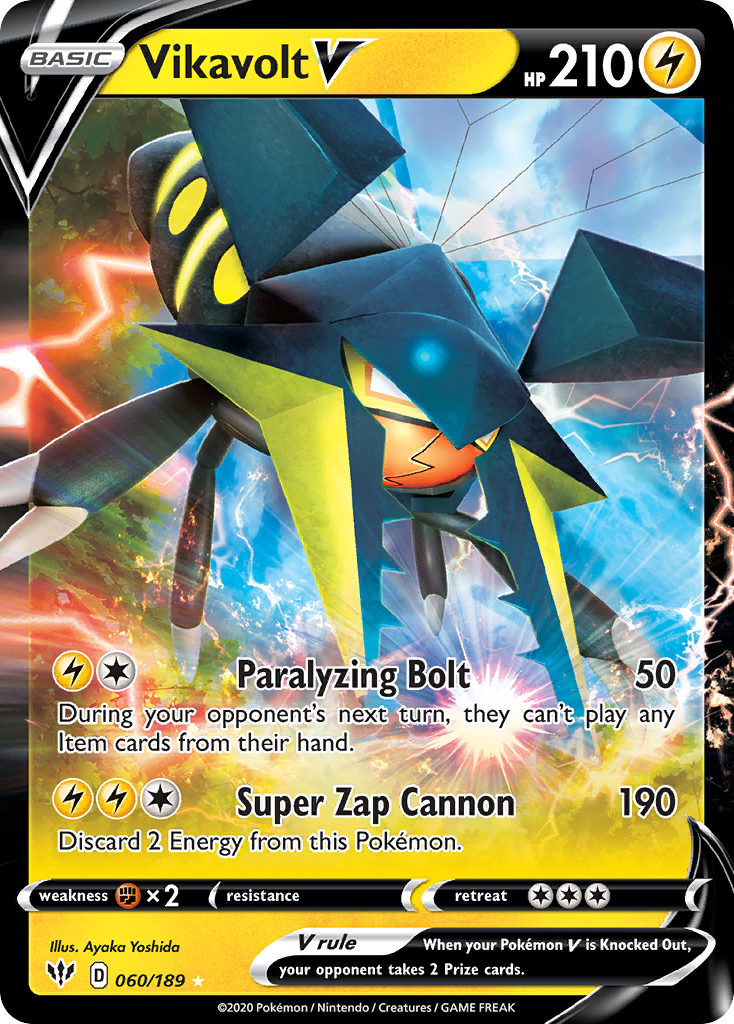 Vikavolt V (60/189) - [Holo Foil] Darkness Ablaze (DAA)