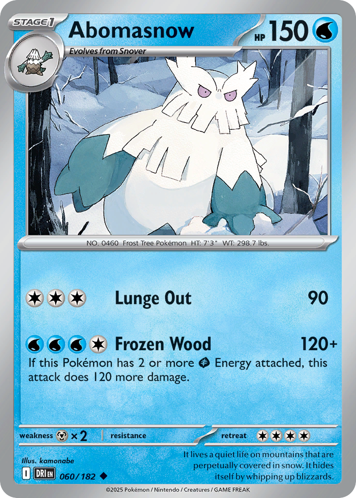 Abomasnow (60/182) - [Reverse Holo] Destined Rivals (DRI)