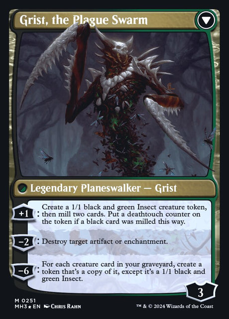Grist, Voracious Larva // Grist, the Plague Swarm (251s) - Modern Horizons 3 Promos (PMH3)