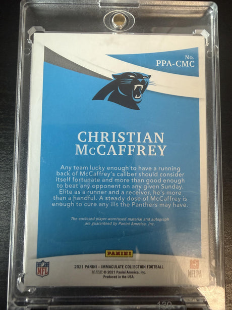 2021 Immaculate Christian McCaffrey Premium Patch Auto /49