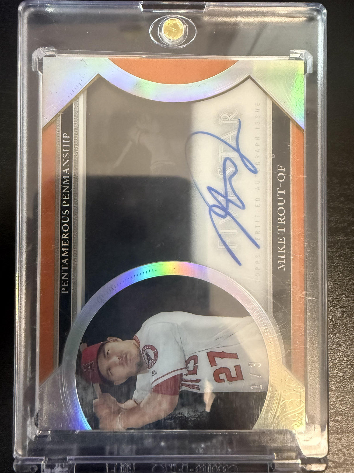 2020 Topps Five Star Mike Trout Pentamerous Penmanship Auto Orange /3