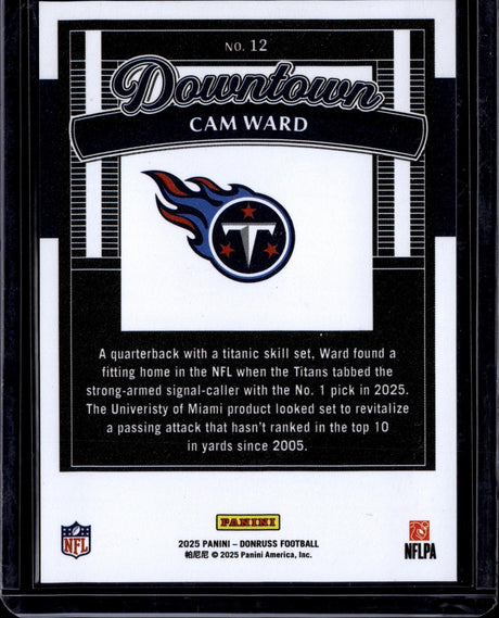 2025 Donruss #12 Cam Ward Downtown!