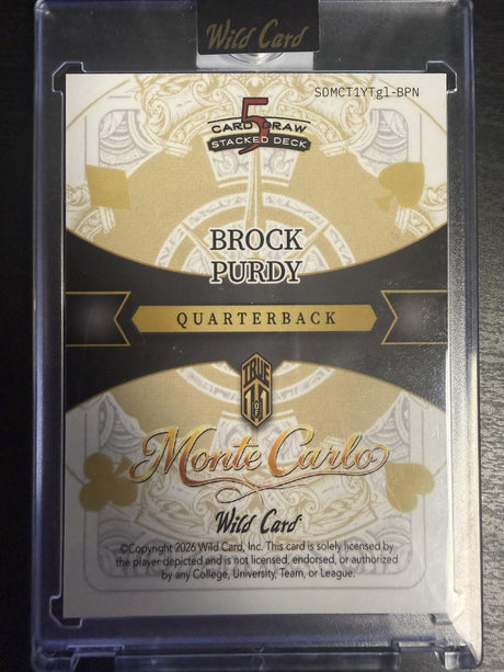 2026 Wild Card Brock Purdy Rainbow Monte Carlo Yacht Gold 1/1