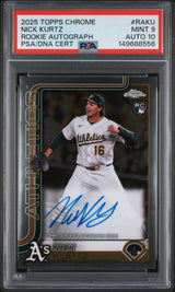 2025 Topps Chrome Rookie Autographs #RAKU Nick Kurtz Rookie Autograph PSA 9